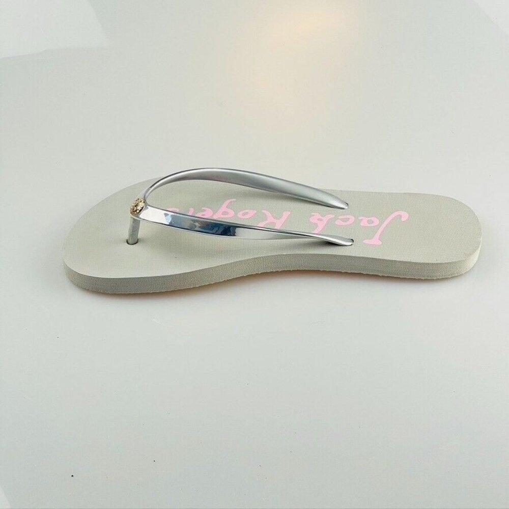 Jack Rogers Shoes Skype Thongs Sandals Silver/Gray Flip Flops Women's Size 7/8 - Picture 7 of 10
